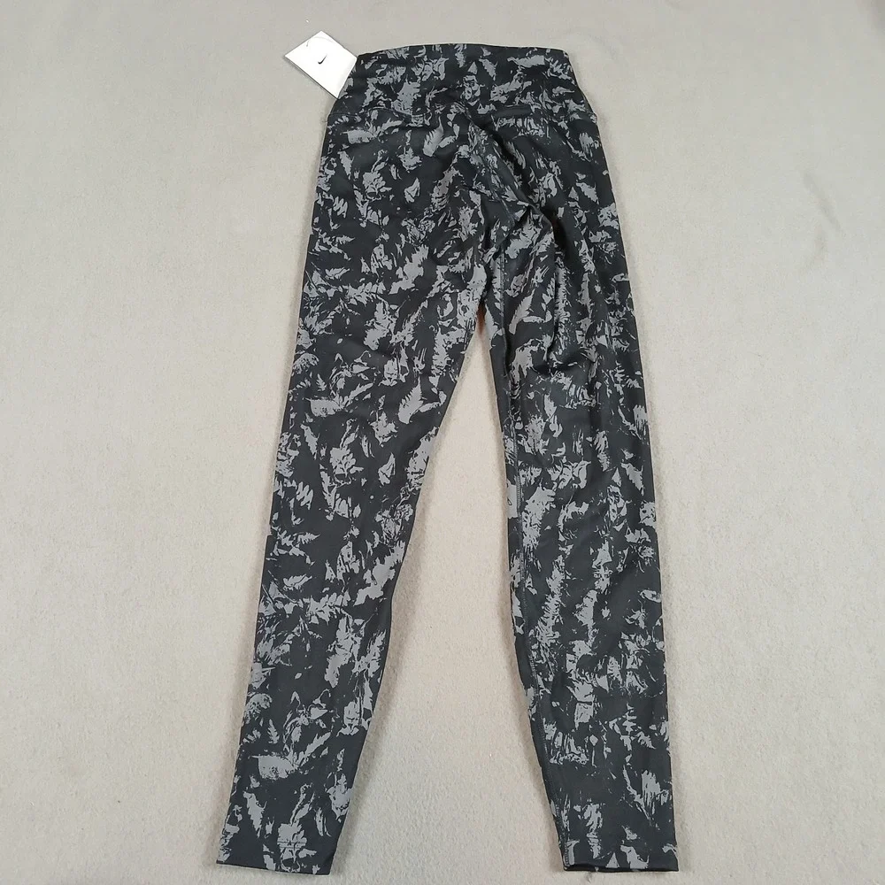 NWT‎ Nike One Dri-Fit High-Waisted 7/8 Size XS Women's Grey Printed Leggings